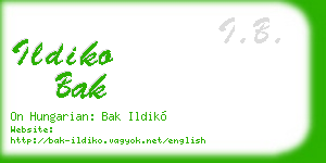 ildiko bak business card