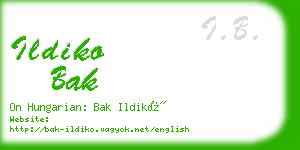 ildiko bak business card